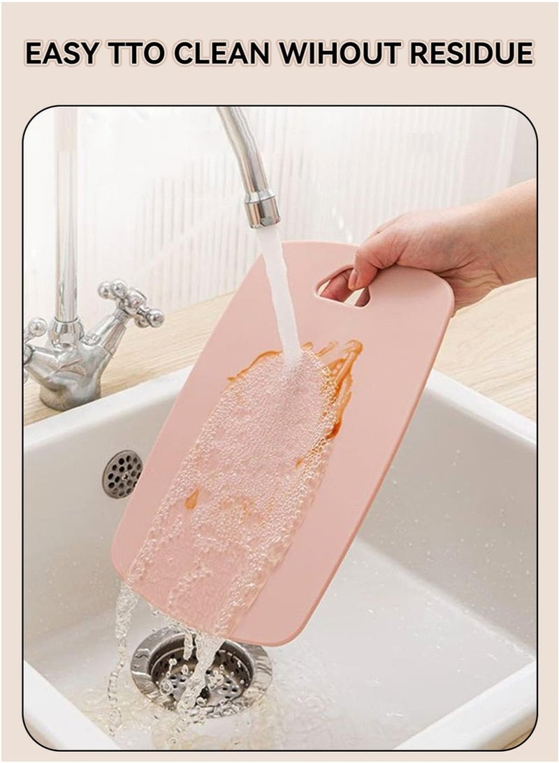3 Pcs Many Sizes Cutting Boards Kitchen Plastic Chopping Board with Easy Grip Handle Thick Chopping Boards for Meat, Veggies, Fruits - Image 5