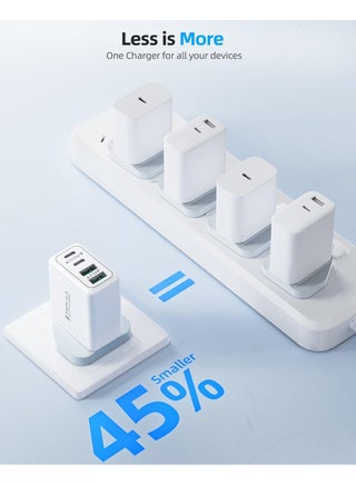 USB C Plug, 40W 4-Port Fast Charger Plug Dual Port PD Power Adapter +QC Multi Mains Wall Charger Type C Charging Plug for iPhone 16 15 14 13 12 11 Pro Max Plus XS XR SE,Samsung, iPad, AirPods - view 4