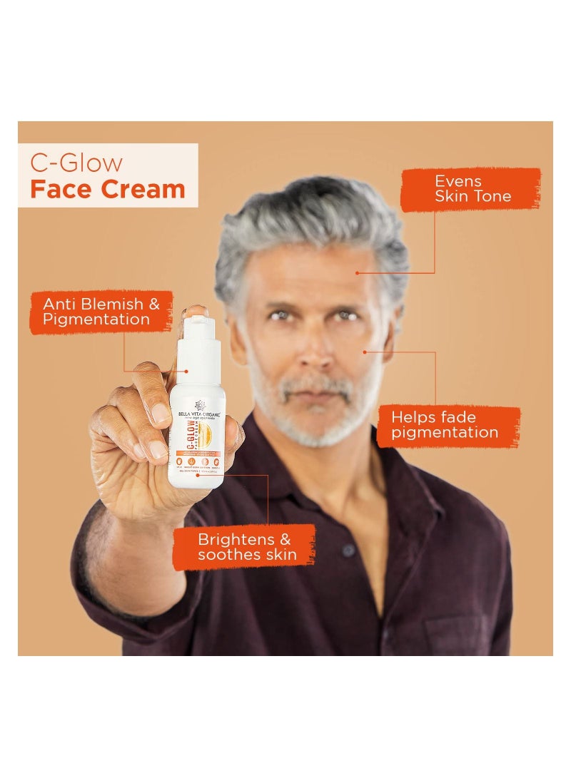 Bella Vita Organic C Glow Face Cream for Anti Blemishes Pigmentation Removal Even Skin Tone with Vitamin C Chandan for All Skin Types 50 ml - Image 5