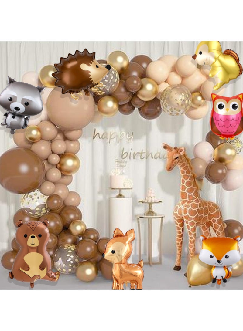 9Pcs Woodland Animal Balloons,Jungle Safari Animal Balloons for Birthday Party Decorations Rabbit,Bear,Fox,Owl,Squirrel Baby Shower Forest Animals Mylar Foil Helium Balloon - Image 4