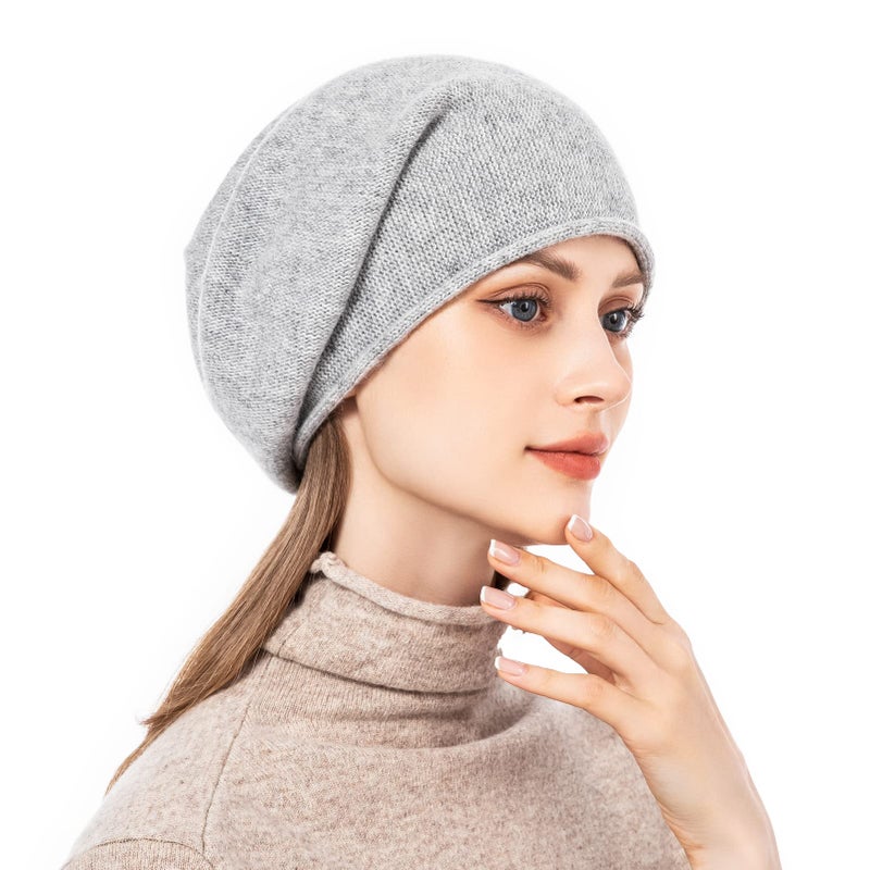 QUEENFUR Knit Slouchy Beanie Hats for Women Cashmere Ski Cap Knitted Wool Soft Warm Winter Hat - Image 3