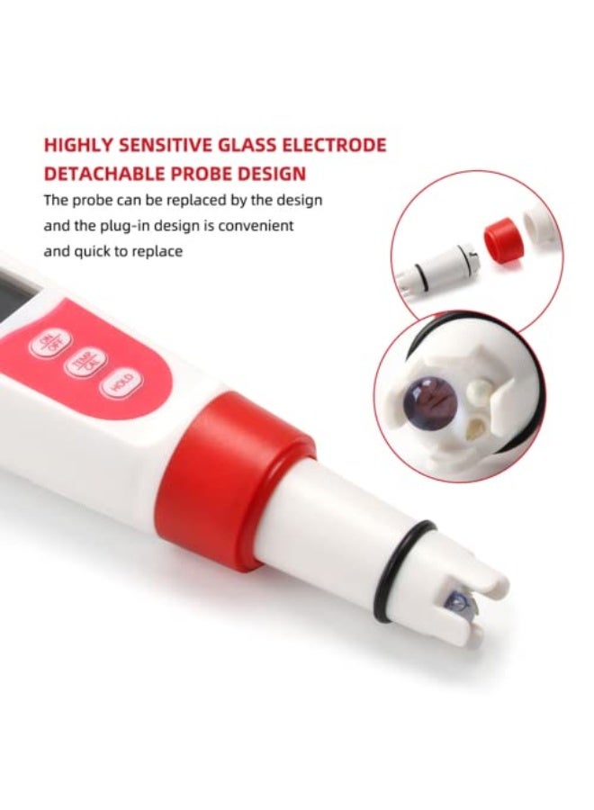 Generic SKEIDO Digital PH Temp Meter Professional Water Quality Purity Tester Temperature Pen Acidometer Detector for Pool Laboratory Aquarium  - Image 4