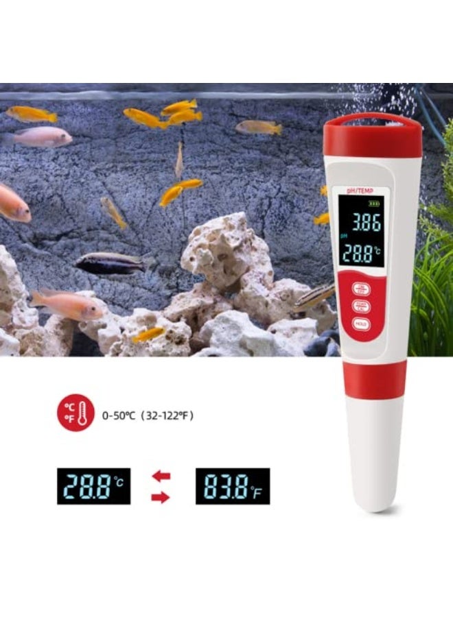 Generic SKEIDO Digital PH Temp Meter Professional Water Quality Purity Tester Temperature Pen Acidometer Detector for Pool Laboratory Aquarium  - Image 5