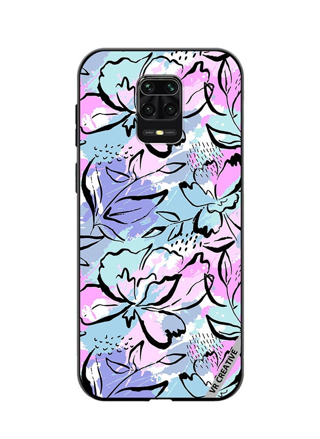 VR CREATIVE Protective Case Cover For Xiaomi Redmi Note 9S/9 Pro Abstract Flowers Print Design Multicolour  - Image 1