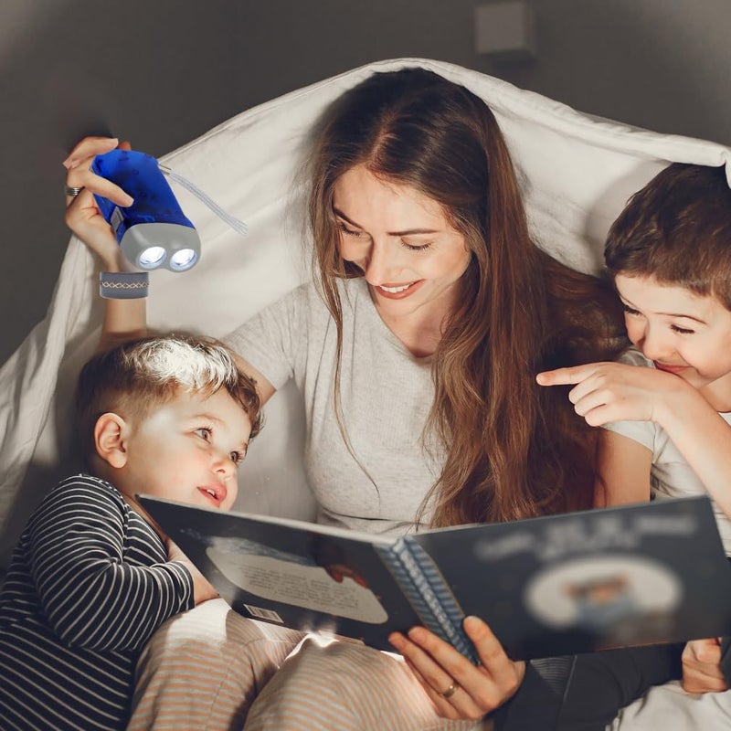 Evelots Hand Crank Emergency Flashlights -4 Pack- Camping, Home, Car - Double LED Bright Lights - Great for Hiking, Outdoor Sports, Power Outage Easy to Use - Image 2