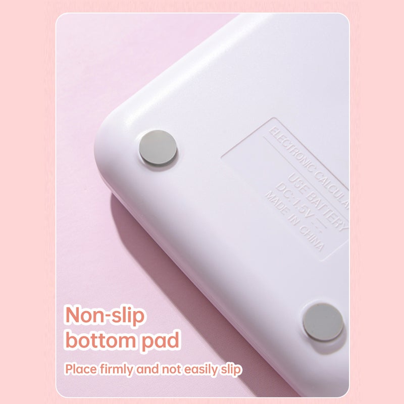 Cute Calculator 12 Digit Large LCD Display Big Round Button Gradient Candy Colored Dual Power Supply Calculator Suitable for Office School Home for Kids Students Accountant - Image 3