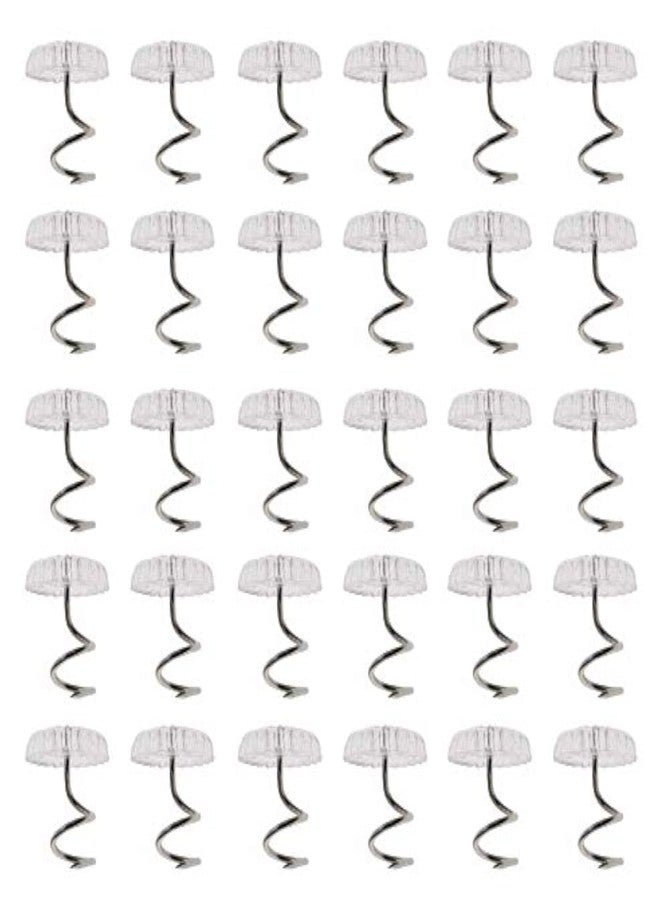 Ruwado 12 Pcs Twisty Pins Clear Head Screws Fasteners for Upholstery Slipcovers Bed Skirts Sofa Car Van Home Furniture Hold Bed Skirts in Place Without Damage (50) - Image 1