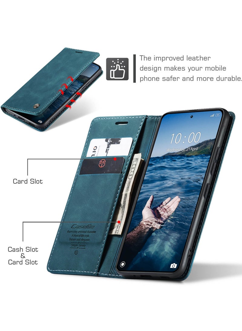 كيس مي غطاء لـ Xiaomi 14T Pro، غطاء فليب واقي كامل الجسم ضد الصدمات مع امتصاص مغناطيسي، غطاء محفظة جلد PU مع حامل مخفي - Image 2