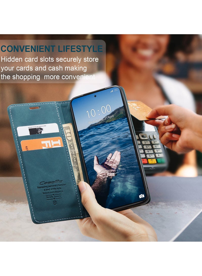 كيس مي غطاء لـ Xiaomi 14T Pro، غطاء فليب واقي كامل الجسم ضد الصدمات مع امتصاص مغناطيسي، غطاء محفظة جلد PU مع حامل مخفي - Image 4