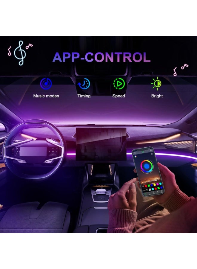 Acrylic Car LED Interior Lights, 110cm 146 LEDs RGB Ambient Lighting Car Lights Interior with 16 Million Colors, APP & Remote Control Ca.r Accessories for Men, Women Gifts - Image 3