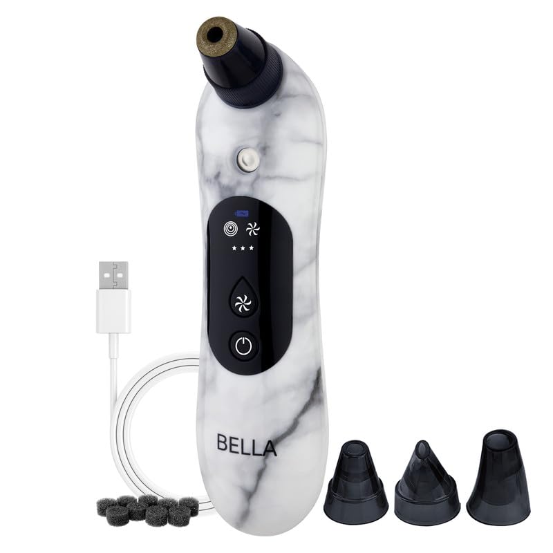 Spa Sciences - Bella Microdermabrasion Pore Extractor & Nano Mister - 3-in-1 - Exfoliation & Pore Purification - Hydrating, Refreshing, Soothing - for All Skin Types - Rechargeable