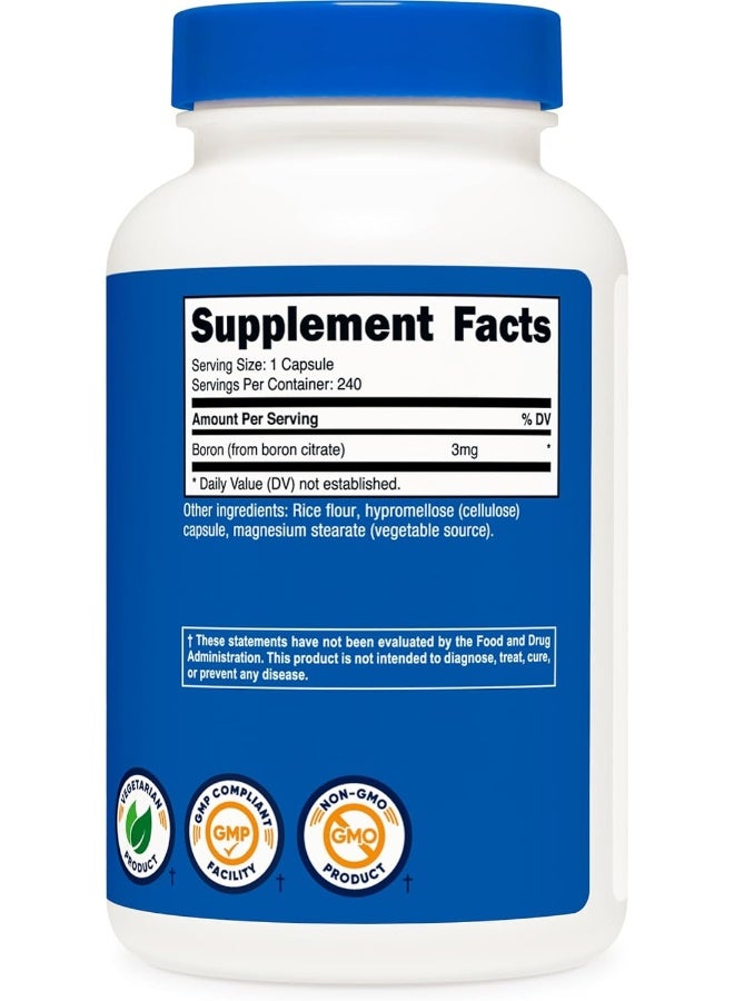 مكمل غذائي بورون 3 ملغ، 240 كبسولة نباتية، خالية من الغلوتين، نونغمو - Image 5