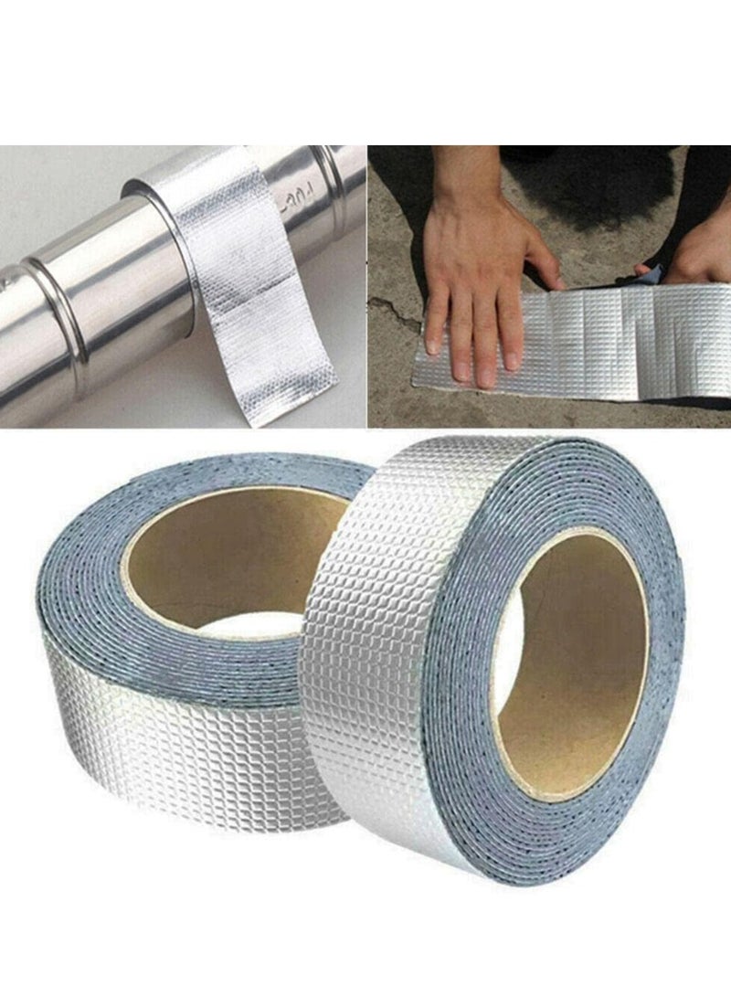 MJZ 1 Roll Leakage Repair Tape for Pipe Leakage Roof Water Tape Leakage Solution Aluminium Foil Tape Waterproof Adhesive Tape Sealing Butyl Rubber Tape Surface Crack, Pipe Rupture Waterproof Tape (5cmx5m) - Image 5