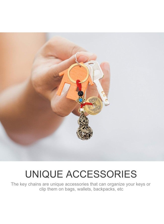 klarako Chinese Gourd Wu Lou Keychains with Feng Shui Coins Ornament Calabash Key Ring Decorations for Safely Wealth Success and Good Luck - Image 3