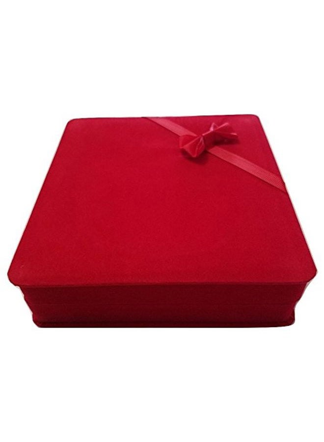 JM Future Velvet Set Gift Box for Jewelry, Necklace/Earring/Bracelet, X-Large, Red - Image 3