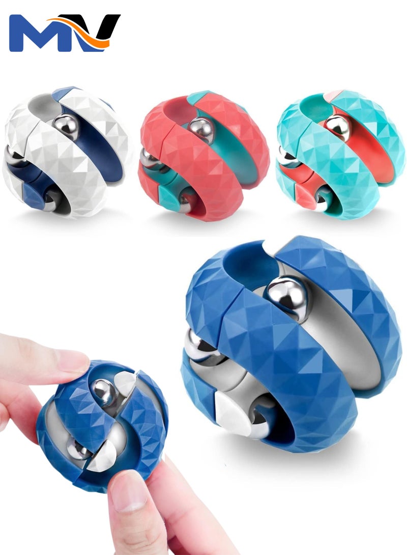 4 PCS Orbit Ball Fidget Toys, Fidget Cubes Top Spinning Hand Toy, as Stress Relief Gifts & Creative Decompression Toys, Novel Gyro Puzzle Games Office Desk Toys for Adults and Kids