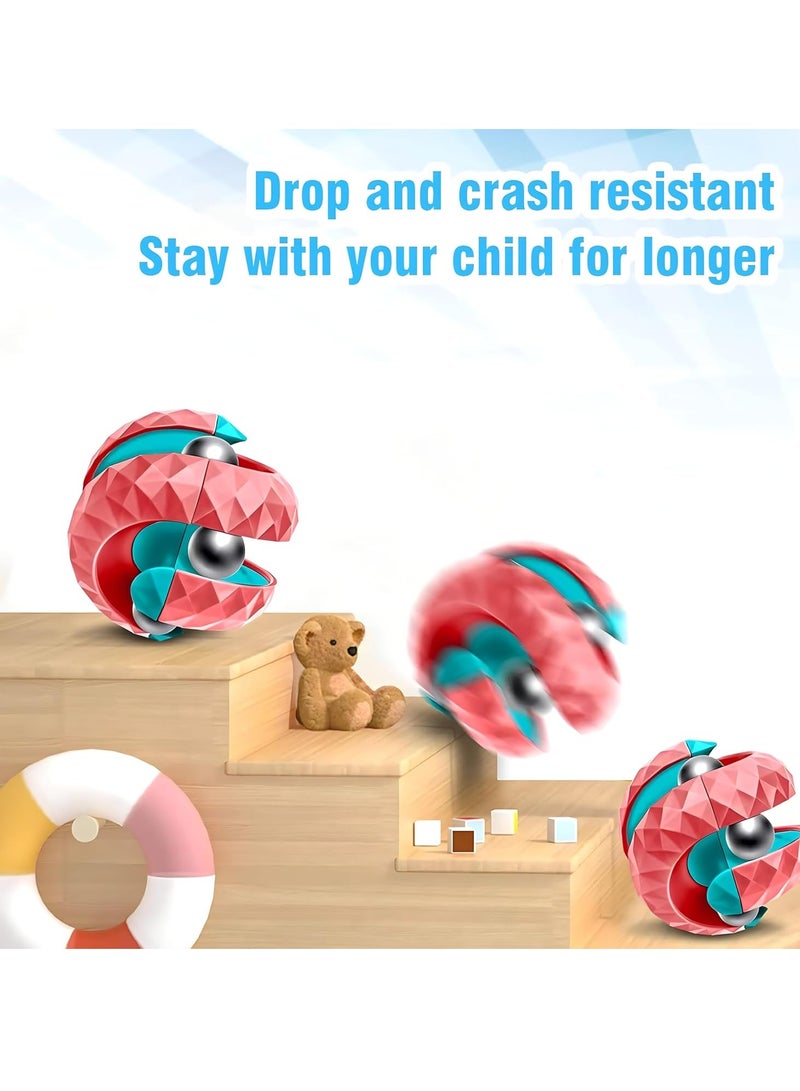 4 PCS Orbit Ball Fidget Toys, Fidget Cubes Top Spinning Hand Toy, as Stress Relief Gifts & Creative Decompression Toys, Novel Gyro Puzzle Games Office Desk Toys for Adults and Kids