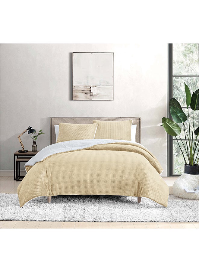 Cottage Waffle burnout flannel comforter set 200*240 cm+50*75 cm  - Image 1