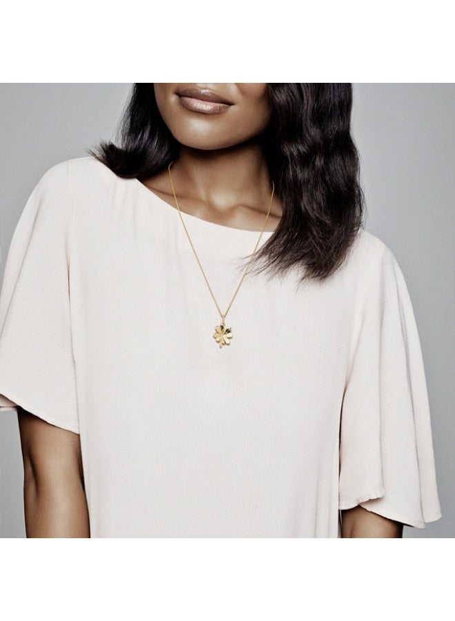 باندورا قلادة البرسيم اللامعة مع زركونيا مكعبة شفافة - Image 3