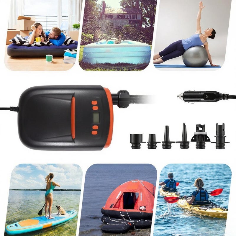 Digital Electric SUP Air Pump 110W 12 Volt 22PSI High Pressure Quick Air Inflator with LCD Display for Water Sports Inflatable SUP Stand Up Paddle Board - Image 5