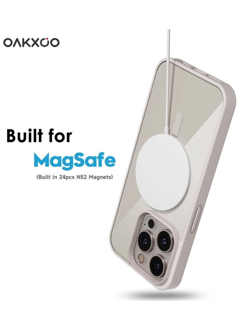 Generic - Built in Magnets Compatible with MagSafe Clear Hard PC Back Cover Soft TPU Frame Shockproof Protective Slim Bumper Case for iPhone 14 Pro Max_Titanium - Image 1