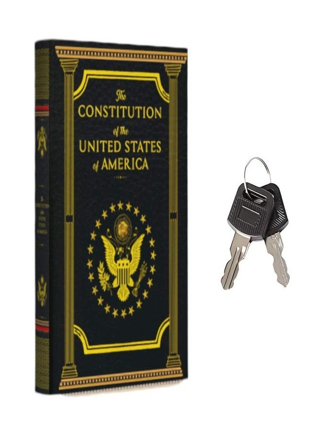 KASLVOX Fake Book Box - Small Safe Box with Key Lock - Hidden Safe in Plain Sight - Diversion Safes - Secret Safes (Constitution) (Large) - Image 1