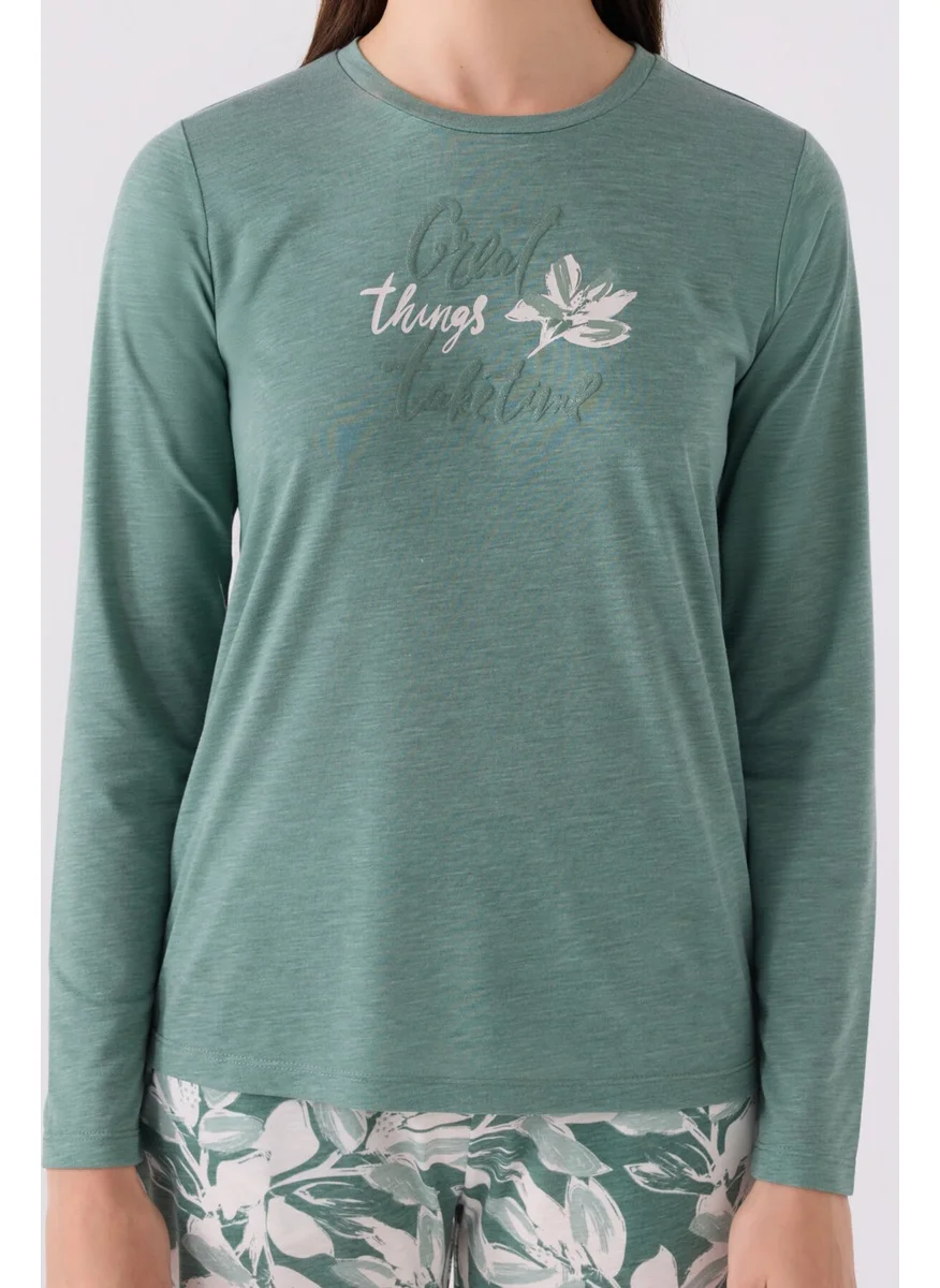 Arnetta Women's Long Sleeve Pajama Set AR3115 Green