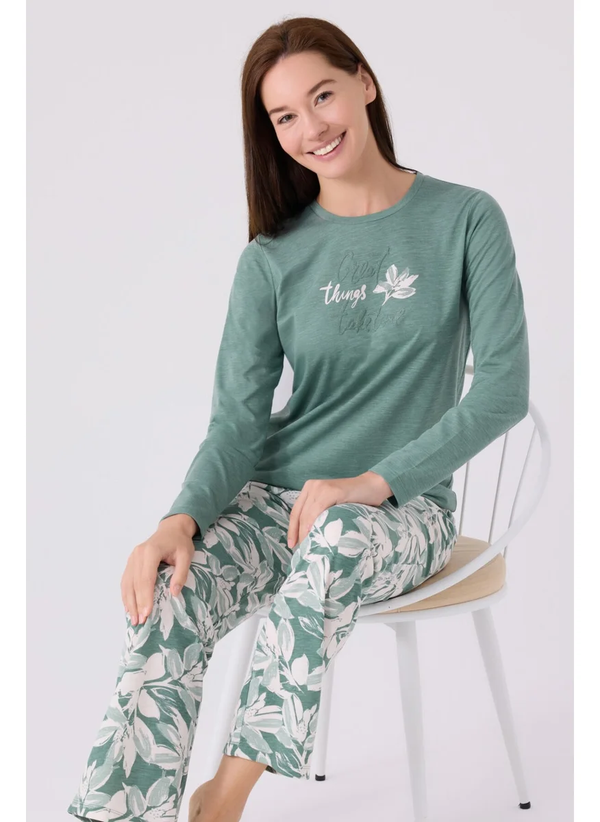 Arnetta Women's Long Sleeve Pajama Set AR3115 Green