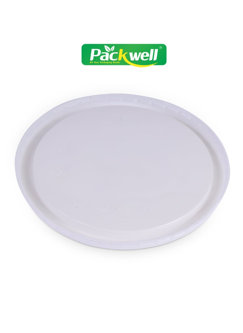 packwell White Ribbed Plastic Container with Lid- PWRP1924 350 ml, Round Shaped, Pack of 25 BPA-Free, Food grade and Hygienic Perfect for Packing, Storing, Ramadan Kit Distribution, etc.  - Image 4