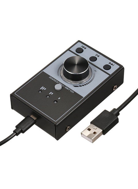 Multimedia USB Computer Volume Control Controller Multimedia USB Controller Knob PC Computer Speaker Audio Adjuster Volume Controller One-Click Mute 3 Volume Control Modes Plug and Play