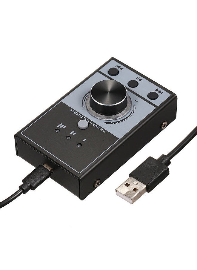 Multimedia USB Computer Volume Control Controller Multimedia USB Controller Knob PC Computer Speaker Audio Adjuster Volume Controller One-Click Mute 3 Volume Control Modes Plug and Play