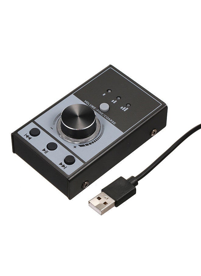 Multimedia USB Computer Volume Control Controller Multimedia USB Controller Knob PC Computer Speaker Audio Adjuster Volume Controller One-Click Mute 3 Volume Control Modes Plug and Play