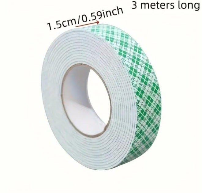LDQ Heavy-Duty Waterproof Double-Sided Tape – Strong Adhesion for Plastic, Wood, Glass & Metal – Green & White Checkered – Ideal for Home, Office & School Projects – 25mm x 9mtr. - Image 3