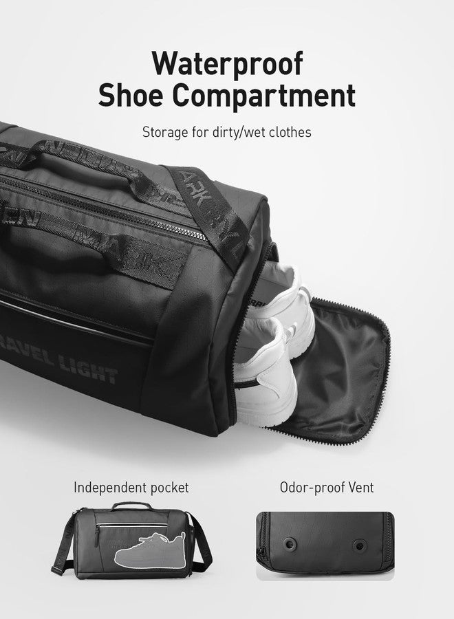 Muzee Lightweight Gym Bag for Men 17.6L Waterproof Convertible Carry Duffle Bag with Wet Pocket & Shoe Compartment - Image 4