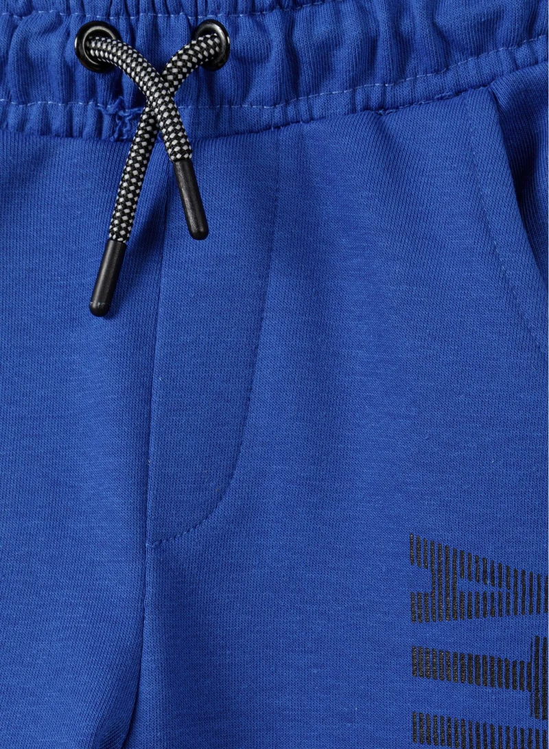 MINOTI Kids Boys Jogger Pants with Sporty Print and Ribbed Cuffs