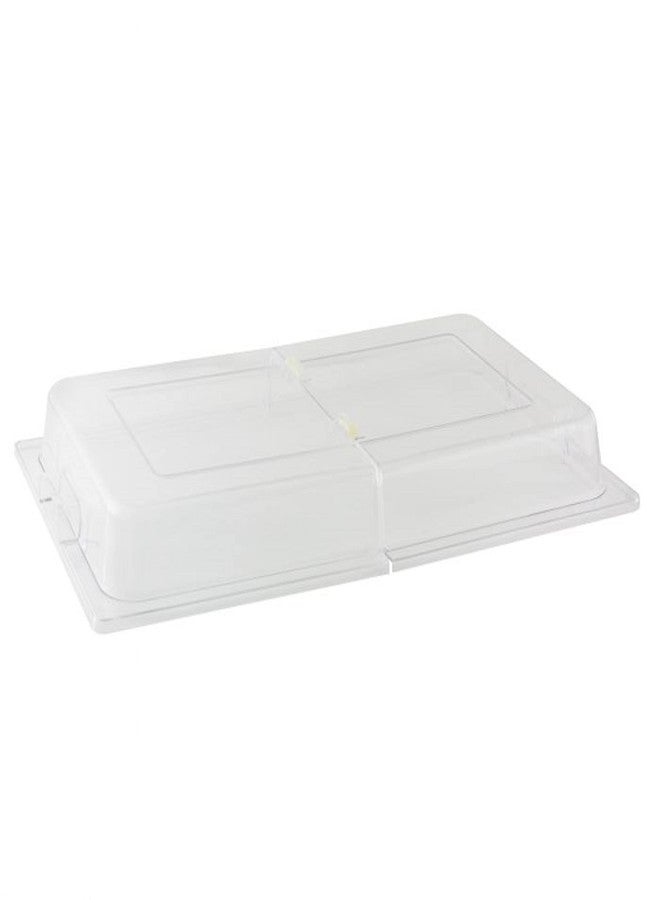 TrueCraftware- 21" x 13" x 3" Full Size Polycarbonate Hinged Dome Cover Opens on both ends Clear Color- Food Pan Cover Pastry Cover Display Cover Serving Platter Covers Clear Food Pan - Image 1
