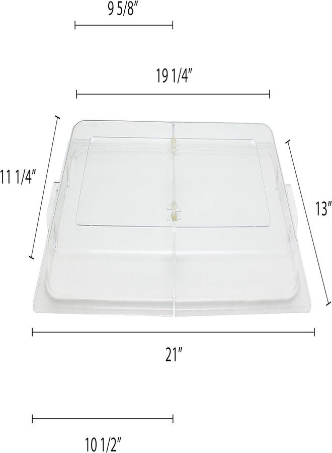 TrueCraftware- 21" x 13" x 3" Full Size Polycarbonate Hinged Dome Cover Opens on both ends Clear Color- Food Pan Cover Pastry Cover Display Cover Serving Platter Covers Clear Food Pan - Image 5