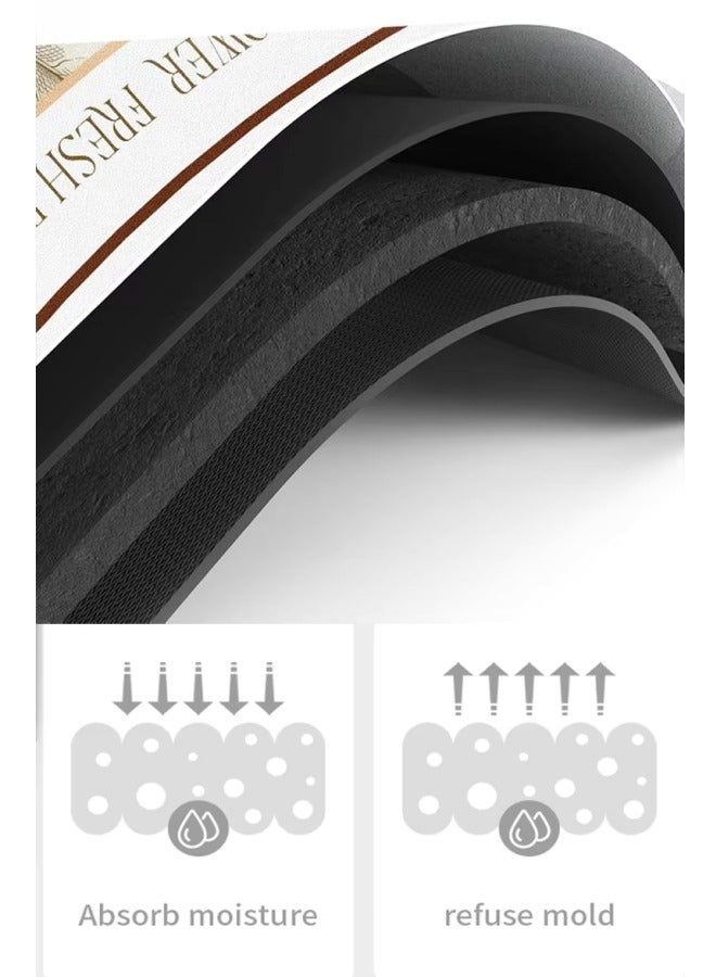 Aikenn 3 Pieces Bathroom Mats,Ultra Soft Non Slip Toilet Bath Mat Set, Soft Comfortable Bath Mat,U-Shaped Toilet Rug Area Rug Set, Non-Slip Water Absorption Quick Drying Bath Rug, Home Decor Accessories,3-Pack(Black) - Image 5