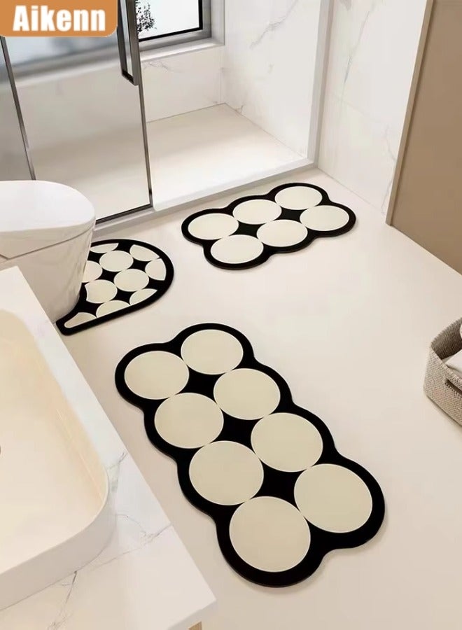 Aikenn 3 Pieces Bathroom Mats,Ultra Soft Non Slip Toilet Bath Mat Set, Soft Comfortable Bath Mat,U-Shaped Toilet Rug Area Rug Set, Non-Slip Water Absorption Quick Drying Bath Rug, Home Decor Accessories,3-Pack(Black) - Image 1