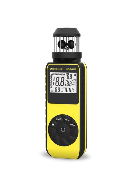 Digital Anemometer Handheld Wind Speed Meter Black/Yellow