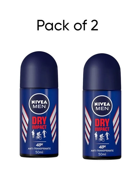 Dry Impact Plus Antiperspirant Deodorant 50ml pack of 2