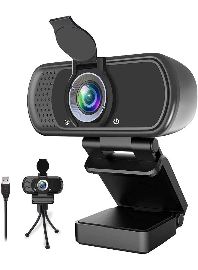 ZIQIAN Webcam HD 1080p Live Streaming Web Camera with Stereo Microphone PC Desktop or Laptop USB Webcam with 110 Degree View Angle HD Webcam for Video Calling Recording Conferencing Streaming Gaming - Image 1