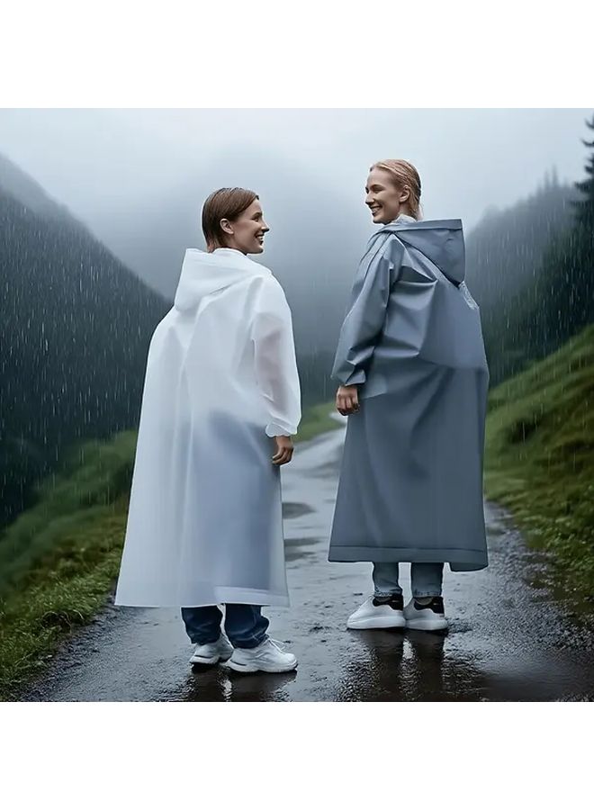 White And Gray Heavy Duty EVA Windproof Jacket Full Zipper Adjustable Hood Lightweight - Image 5
