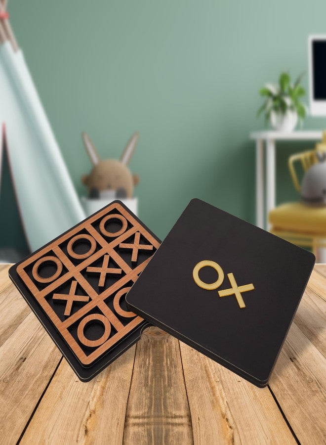 PD Craftozone 2-in-1 Wooden Board Games Set – Premium Tic Tac Toe & Ludo Combo with Wooden Dice | Classic Family & Party Game for Kids & Adults | Handcrafted Educational Toy & Gift - Image 3