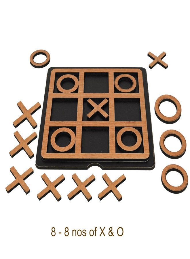 PD Craftozone 2-in-1 Wooden Board Games Set – Premium Tic Tac Toe & Ludo Combo with Wooden Dice | Classic Family & Party Game for Kids & Adults | Handcrafted Educational Toy & Gift - Image 2