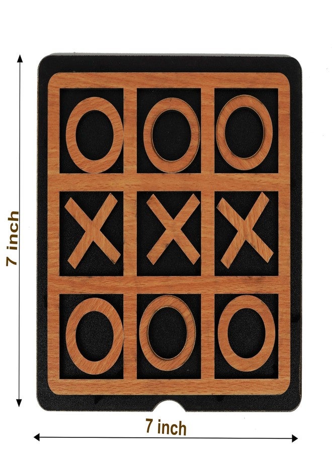 PD Craftozone 2-in-1 Wooden Board Games Set – Premium Tic Tac Toe & Ludo Combo with Wooden Dice | Classic Family & Party Game for Kids & Adults | Handcrafted Educational Toy & Gift - Image 4