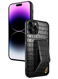 Techie Apple iPhone 14 Pro Max Strap Alligator Pattern Leather Back Case - Black  - Image 1