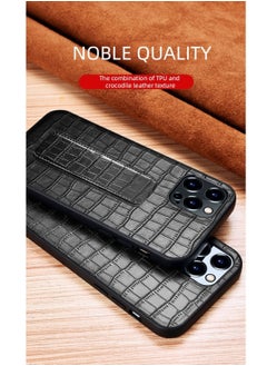Techie Apple iPhone 14 Pro Max Strap Alligator Pattern Leather Back Case - Black  - Image 3
