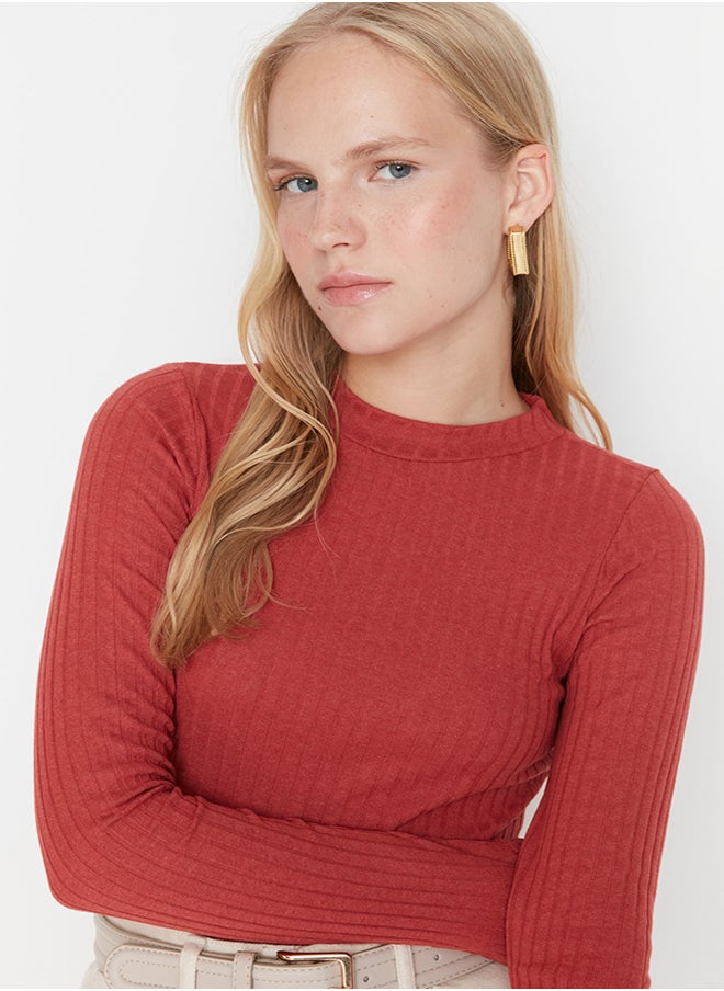 trendyol - Tile High Collar Ribbed Flexible Slim Fit Knitted Blouse TWOAW20BZ0200 - Image 1