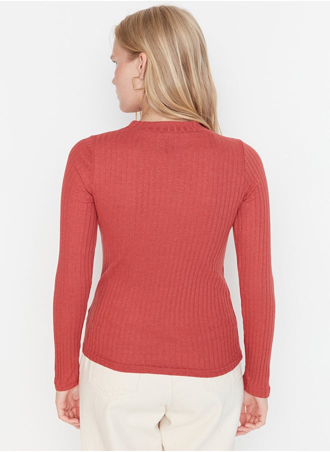 trendyol - Tile High Collar Ribbed Flexible Slim Fit Knitted Blouse TWOAW20BZ0200 - Image 1